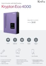 Knox Krypton Eco 4000 Hybrid Solar Inverter | Smart Batteryless Grid Feeding | Pure Sine Wave | WiFi Enabled - Image 2