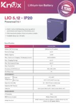 Knox Powerwall 6.1 LIO 5.12 IP20 Lithium-Ion Battery 5.12kWh 51.2V 100Ah Wall-Mounted Solar Battery - Image 2